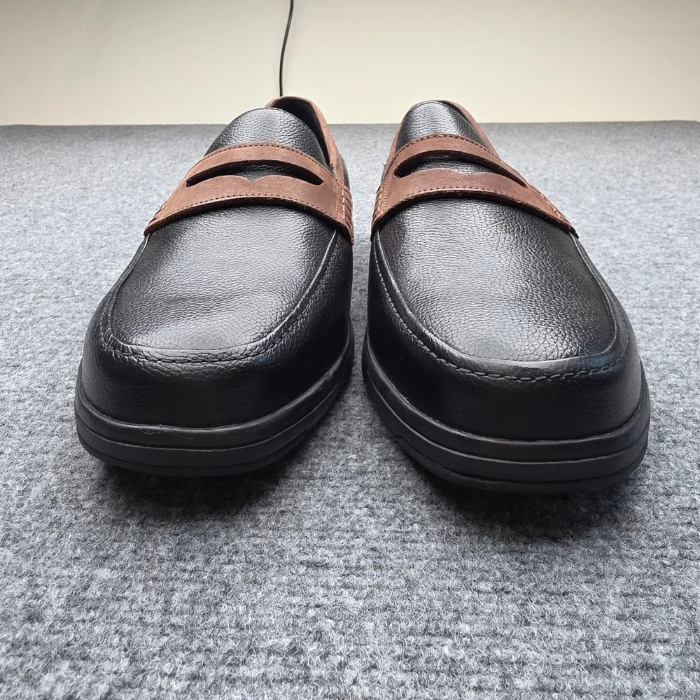 Nunn Bush Luca MT Penny Loafer Mens 13 M Black Brown Leather Slip On Shoe NIB